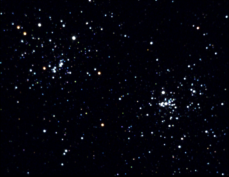 The Double Cluster by Ray Maher
Photo taken January 3, 2009. Orion Star Shoot II camera, 10, seven second exposures.
