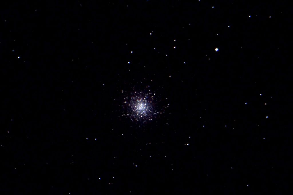 M13 at 2014 SJAC Spring Star Party photo by Gary Streeper & Ray Maher
80mm F/6 APO refractor, Canon EOS Rebel T3i camera, 30 seconds.
